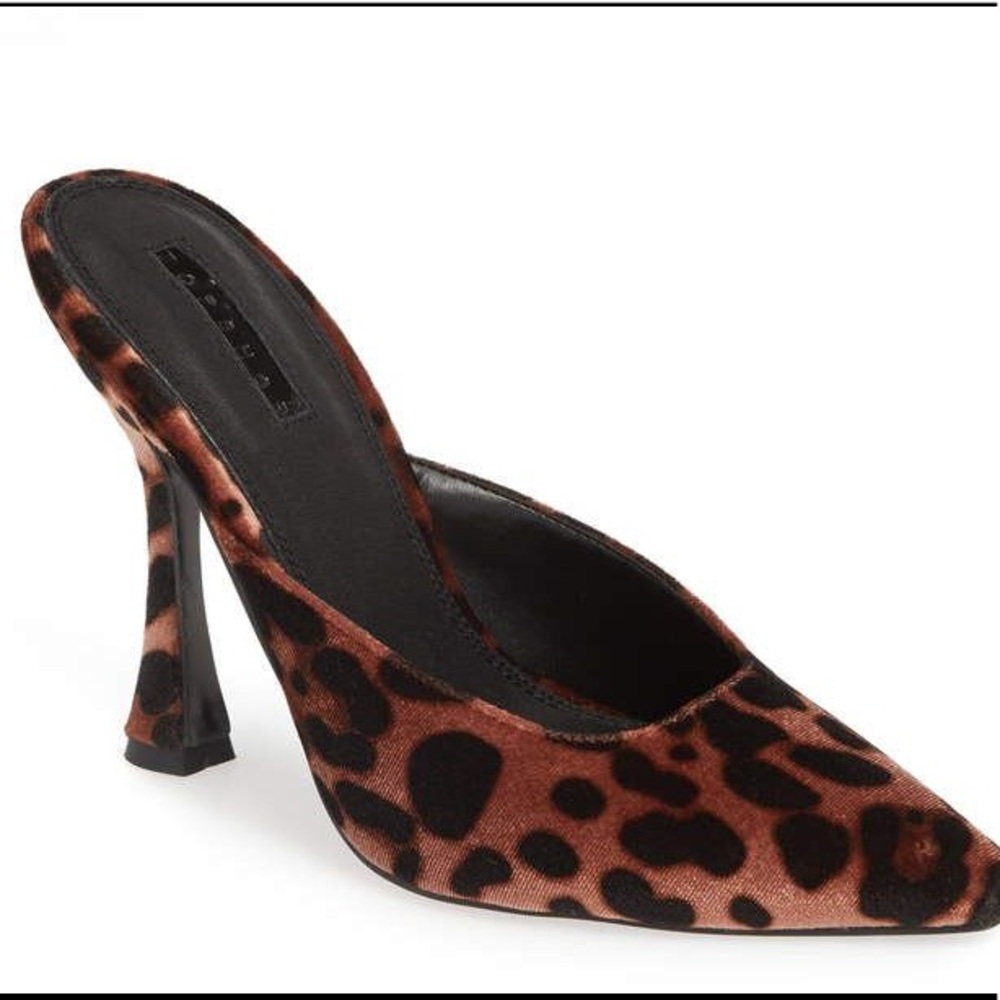 Topshop Gloss Pointed Mule Leopard!! NWOB